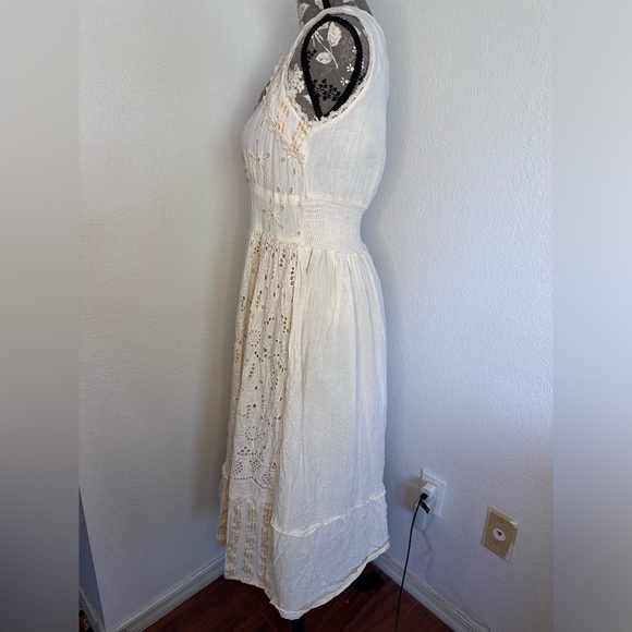 Me 2 Magic Bohemian Patchwork 100% Cotton dress in neutral tones- Size Small - Picture 3 of 6